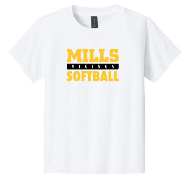 Mills Softball Youth White Softstyle T Shirt Thumbnail