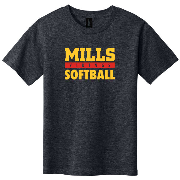 Mills Softball Youth D. Heather Softstyle T Shirt Thumbnail