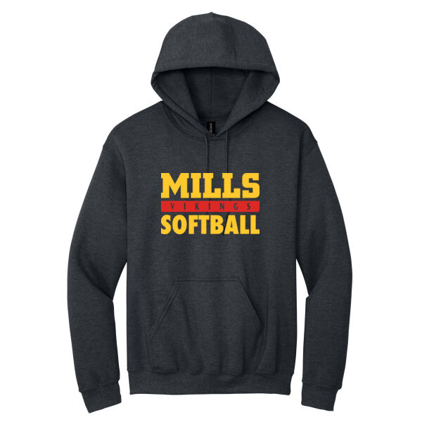 Mills Softball D.Heather Heavy Blend Hooded Sweatshirt Thumbnail